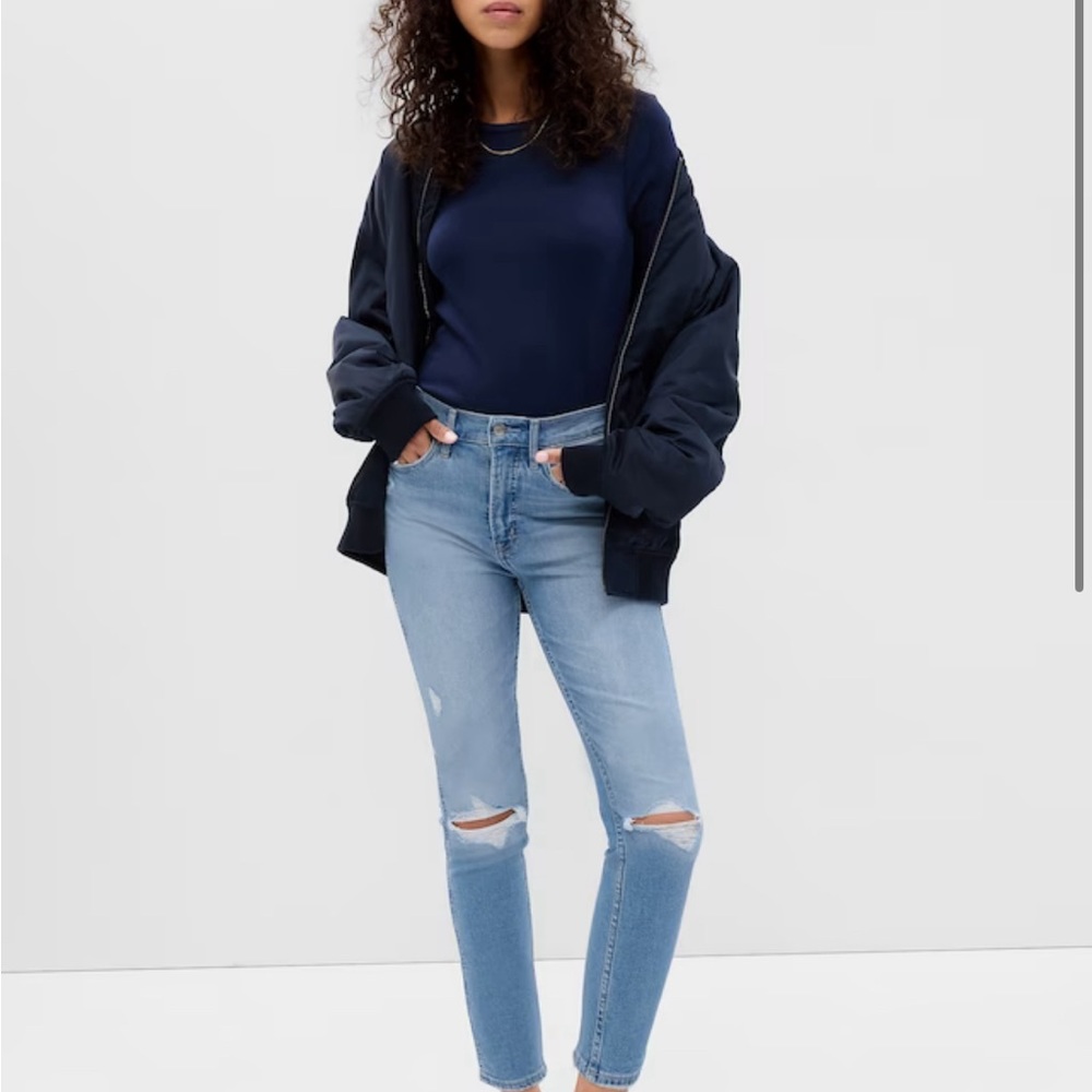 High Rise Vintage Slim Jeans Gap 14 32 distressed